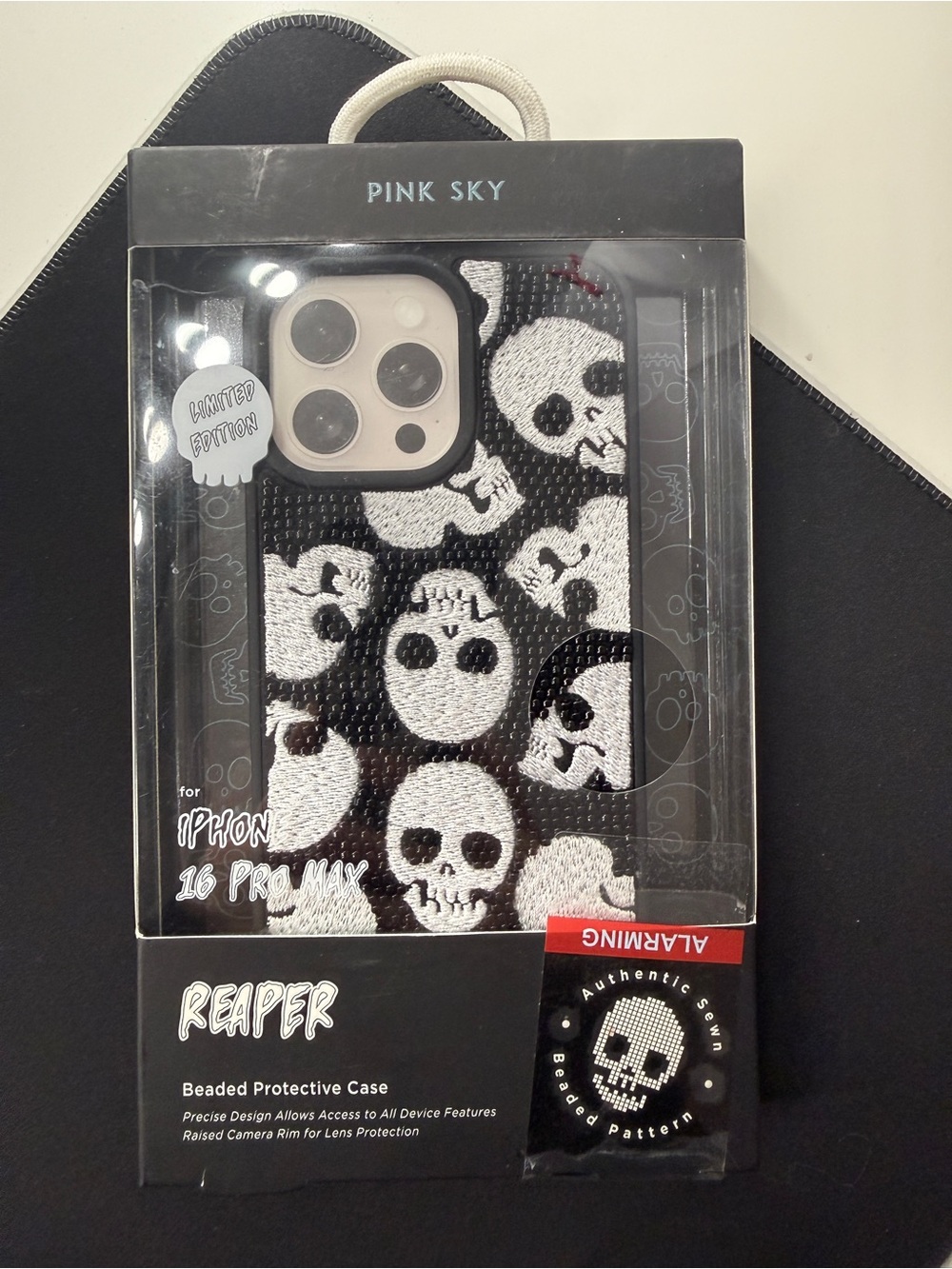 Pink Sky - Reaper iPhone 16 PRO Max Case Beaded Limited Edition NIB